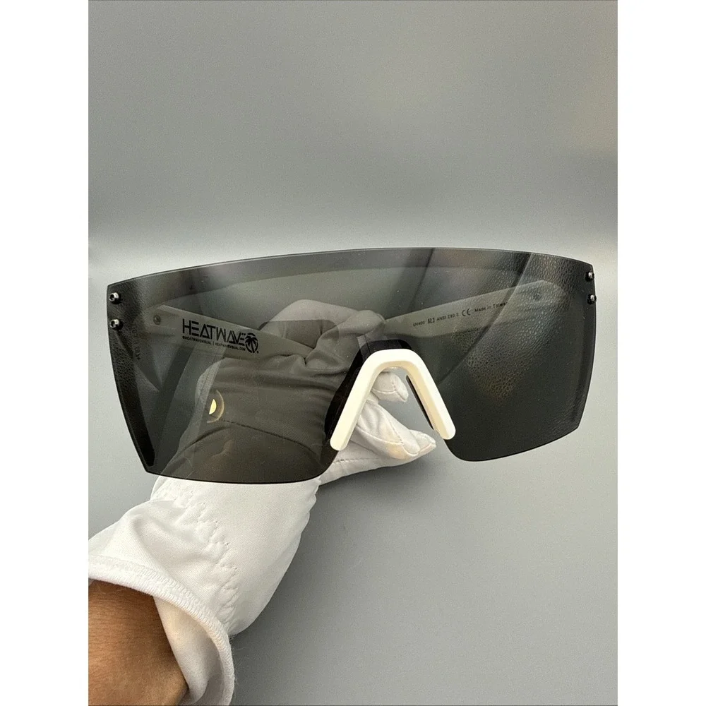 Heatwave Authentic Shield Glasses Z87+ White Frame Black Lens UV400 A2.3 ANSI